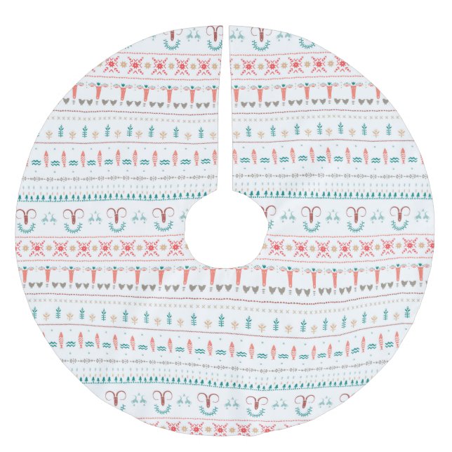 Nordic Light Winter Pattern Polyester Weihnachtsbaumdecke (Vorderseite)