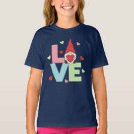 Nordic Love Gnome: Whimsical Pastel Heart  T-Shirt