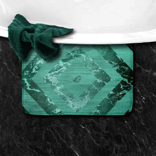 Nordic Molten Jade Abstrakt geometrisch grün Badematte