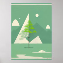 Nordic Mountain : Poster Abstrait pour décoration