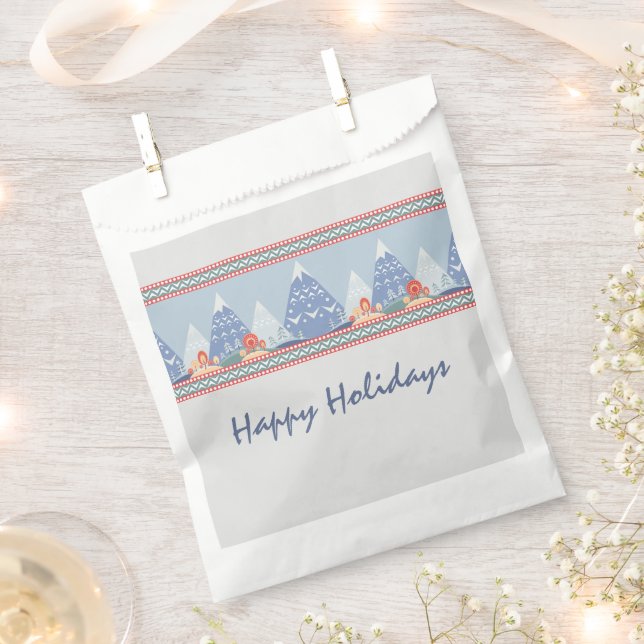 Nordic Mountain Scene Individuell gestaltbarer Url Geschenktütchen (Ausgeschnitten)