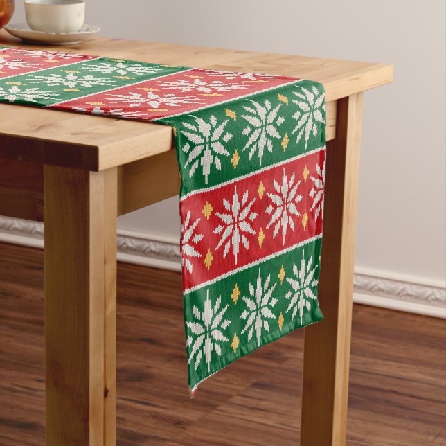 Nordic Noel Knit Kurzer Tischläufer (Beispiel)