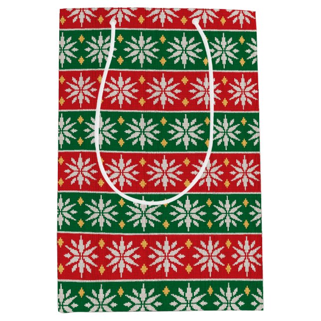 Nordic Noel Knit Mittlere Geschenktüte (Vorderseite)