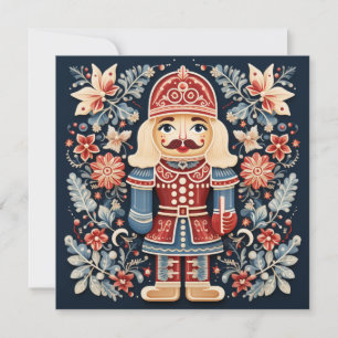 Nordic Nutcracker Flat Holiday Card Feiertagskarte