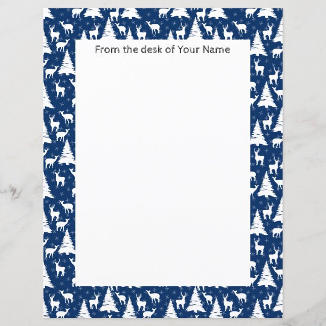 Nordic Outdoorsy Deer Pine Tree Navy Blue Custom (Vorderseite)