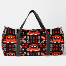 Nordic Owl - Orange und Black Folk Art