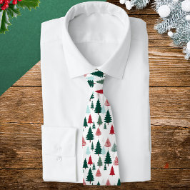 Nordic Pine Forest Christmas Pattern Men's Krawatte