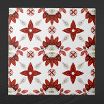 Nordic Red Gold Scandinavian Graphic Fliese<br><div class="desc">Nordic Design in Rot und Gold.</div>