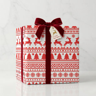 Nordic Reindeer Holiday Folkloregie Pullman Geschenkpapier