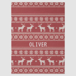 Nordic Reindeer Knit Pattern Personalized Seidenpapier