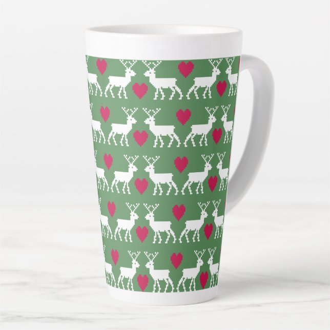 Nordic Rentier & Hearts Muster Milchtasse (Rechte Ecke)