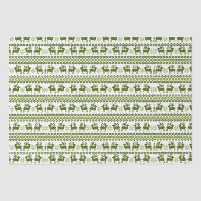 Nordic Rentier & Snowflakes Seidenpapier (Vorderseite)