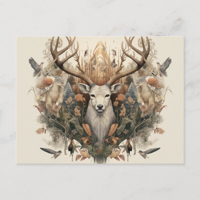 Nordic Retro Pagan Artistic Postcard Postkarte (Vorderseite)