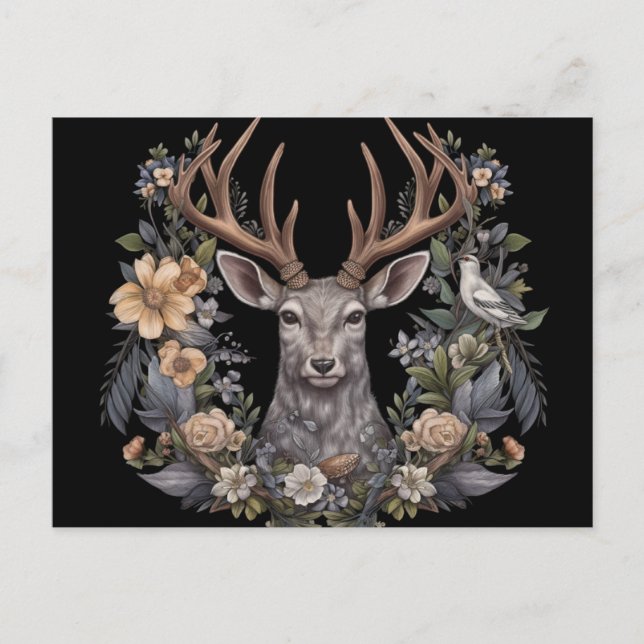 Nordic Retro Pagan Artistic Postcard Postkarte (Vorderseite)