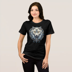 Nordic Sacred Wolf Mystic Viking Wolf T-Shirt Tri-Blend Shirt