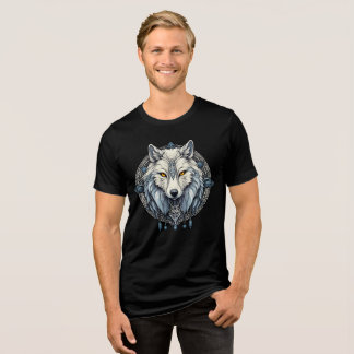 Nordic Sacred Wolf | Mystic Viking Wolf T-Shirt Tri-Blend Shirt