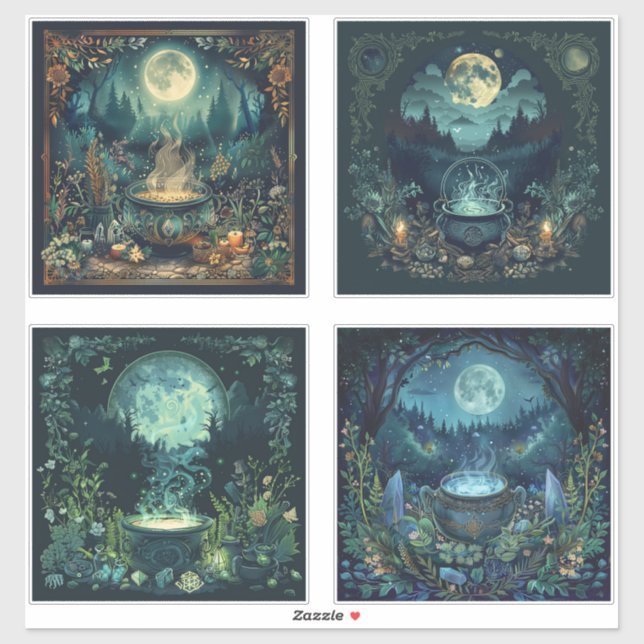 Nordic Samhain Sticker Set - Hexenkessel (Blatt)