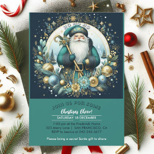 Nordic Santa Ho Ho Ho Snowy Christmas Cheer Party Einladung