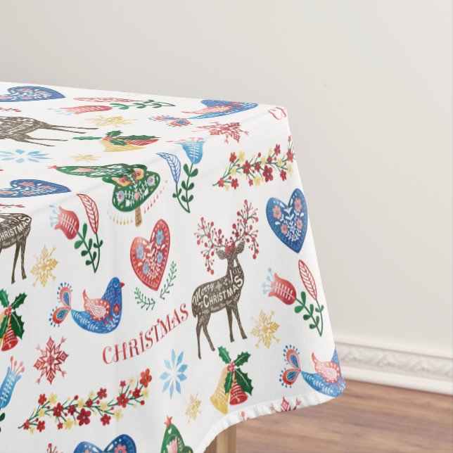 Nordic Scandinavian Style Christmas Pattern Tablec Tischdecke (Beispiel)
