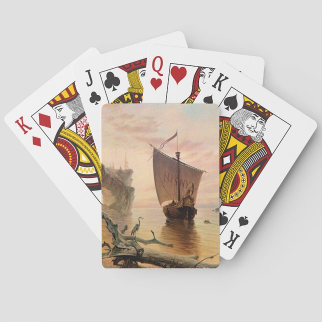 Nordic Ship Boat Fantasy Art Playing Lauf Spielkarten (Rückseite)