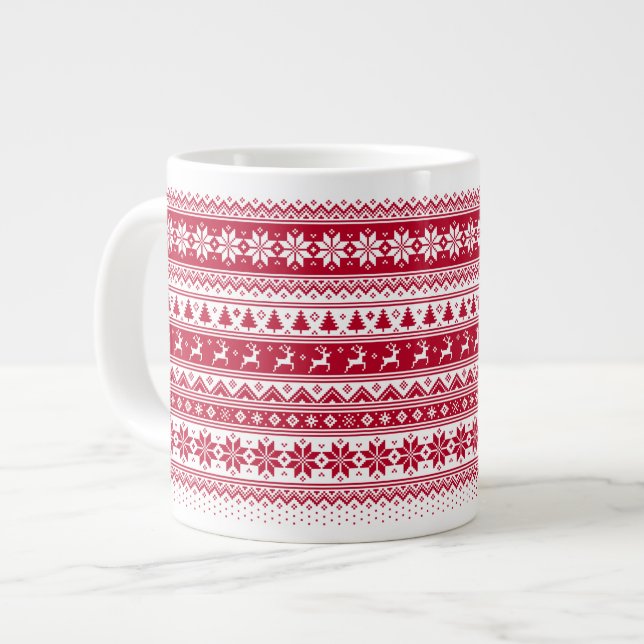 Nordic - skandinavischer Weihnachtsjumbo MugV2 Jumbo-Tasse (Vorderseite Links)