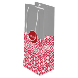 Nordic Snowflake Pattern Individuelle Name Weihnac Geschenktüte Für Weinflaschen