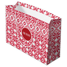 Nordic Snowflake Pattern Individuelle Name Weihnac Große Geschenktüte