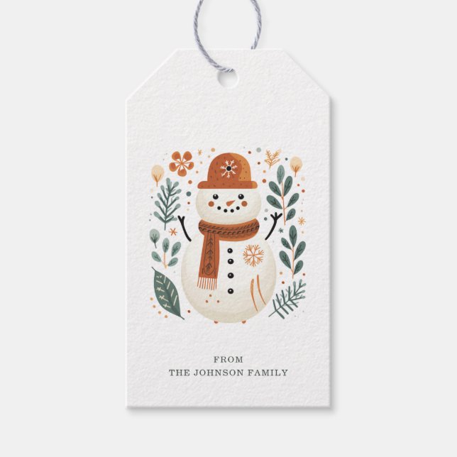 Nordic Snowman - Étiquettes cadeaux (Devant)