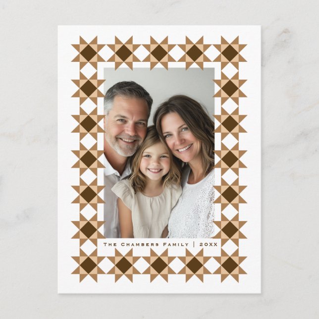 Nordic Star Frame Creme Feiertagspostkarte (Vorderseite)