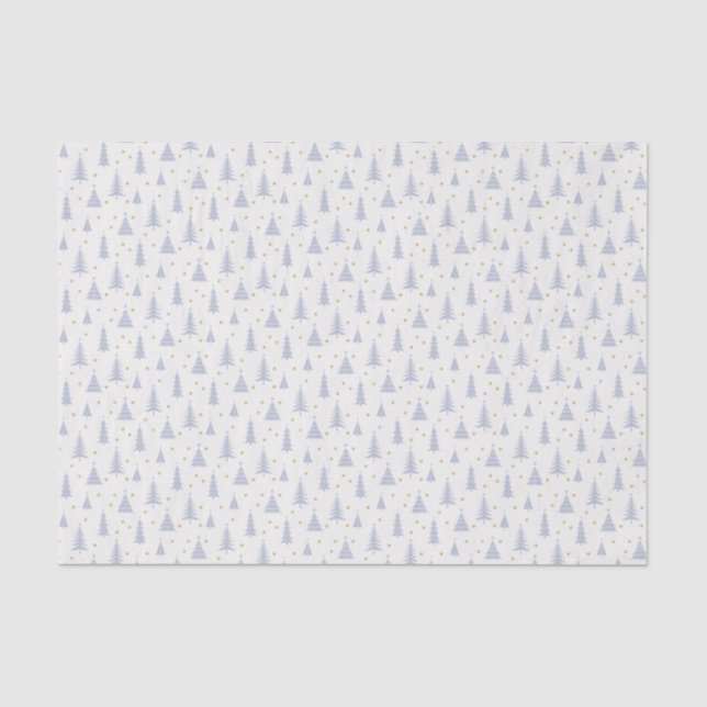 Nordic Stone Blue-Gray Weihnachtsbaumen White Seidenpapier (Vorderseite)