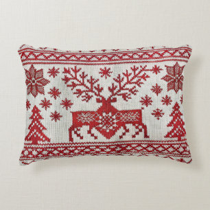 Nordic Style bestickt mit einem Weihnachtskopfkiss Dekokissen