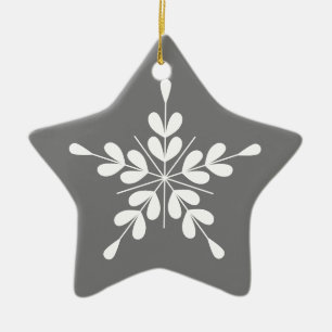 Nordic style white and grau star mit Blätter Keramik Ornament