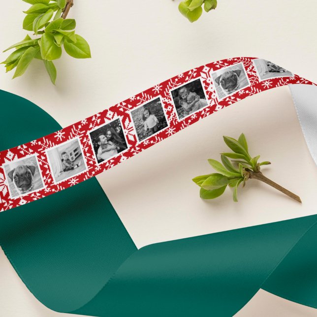 Nordic Sweater Pattern Foto Red & White Satinband (Von Creator hochgeladen)