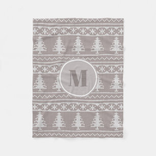 Nordic Sweater Pattern   Monogramm Weihnachten Fleecedecke