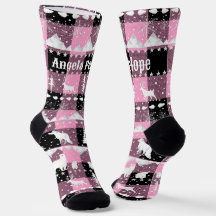 Nordic Sweater Winter Animals Pink Buffalo Kariert
