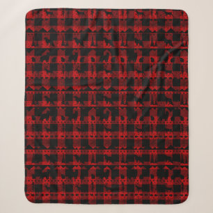 Nordic Sweater Winter Animals Red Buffalo Kariert Sherpadecke