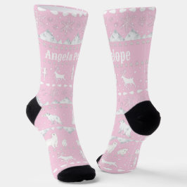 Nordic Sweater Winter Animes Ihren Namen rosa hinz Socken