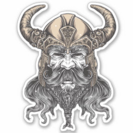 Nordic Viking Illustration Art Aufkleber