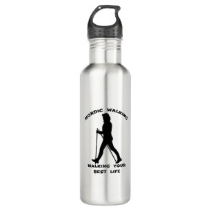 Nordic Walking - Das beste Leben Edelstahlflasche