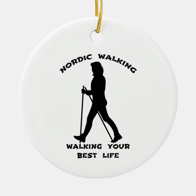 Nordic Walking - Das beste Leben Keramik Ornament (Vorne)