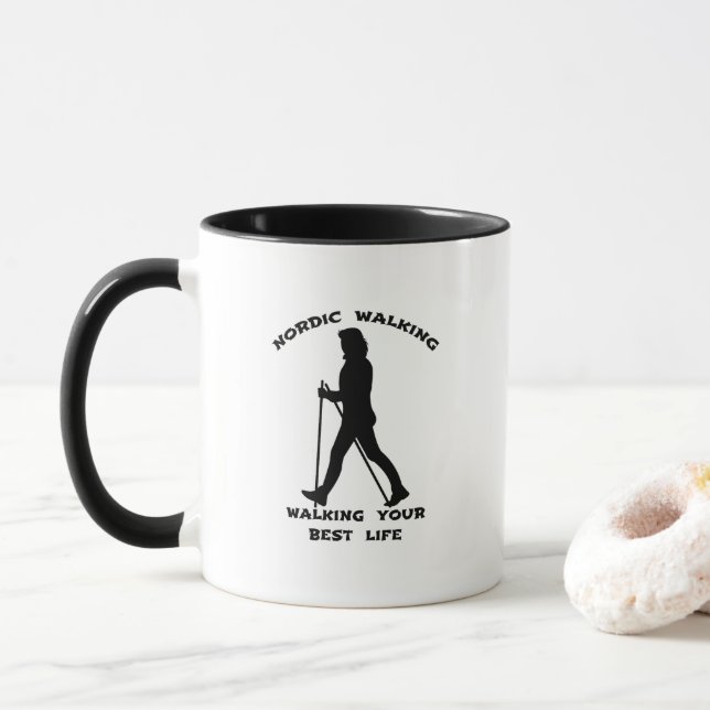 Nordic Walking - Das beste Leben Tasse (Mit Donut)