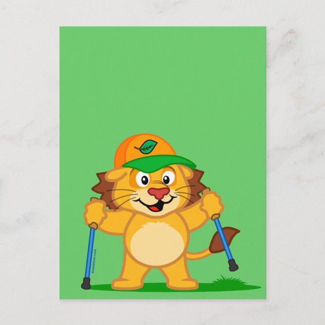 Nordic Walking Lion Postkarte (Vorderseite)