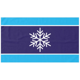 Nordic White Snowflake Navy Bold Streifen Tischdecke