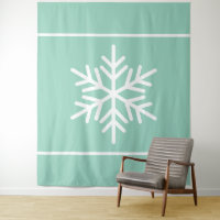 Nordic White Snowflake Streifen auf leichter Aquam
