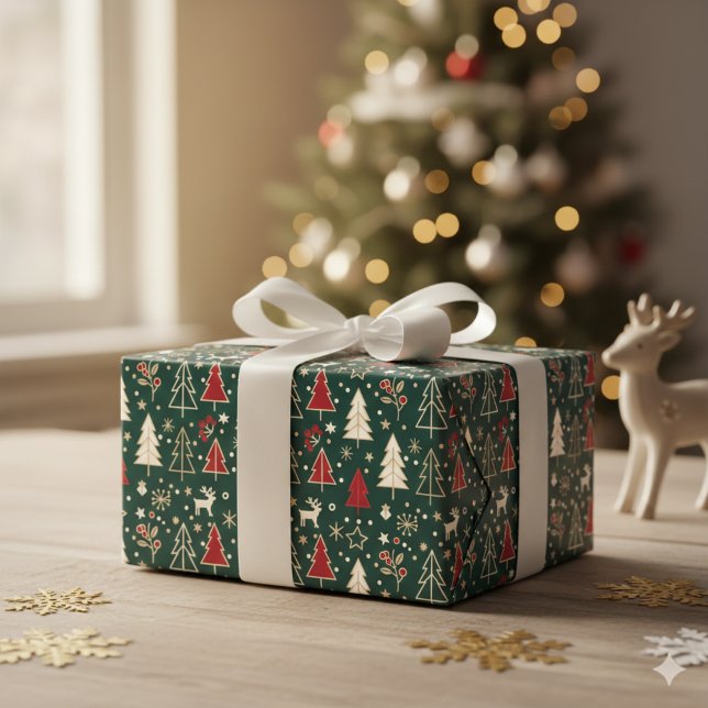 Nordic Winter Wonderland Seamless Pattern Geschenkpapier (Von Creator hochgeladen)