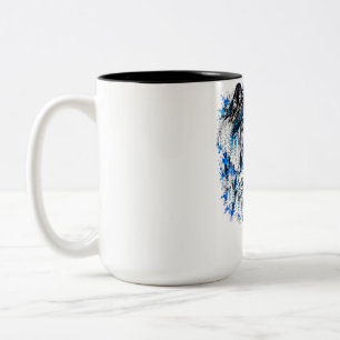 Nordic Wolf – Bergwald-Wildnis-T-Shirt Zweifarbige Tasse
