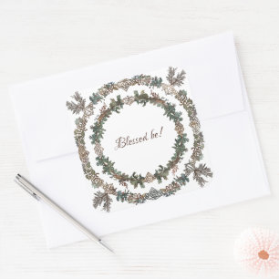 Nordic Wreath Quadratischer Aufkleber