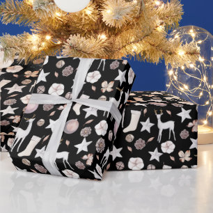Nordik Weihnachten Skandinavischer Hirsch Geschenkpapier