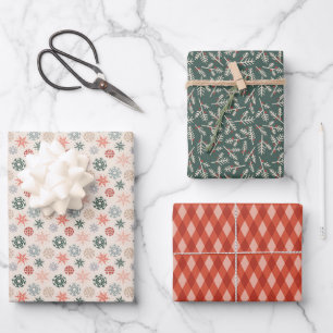 Nordique Noël Classique Enveloppement Feuilles
