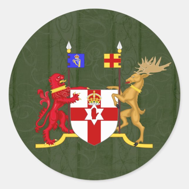 Nordirische Wappen-Aufkleber Runder Aufkleber (Vorderseite)